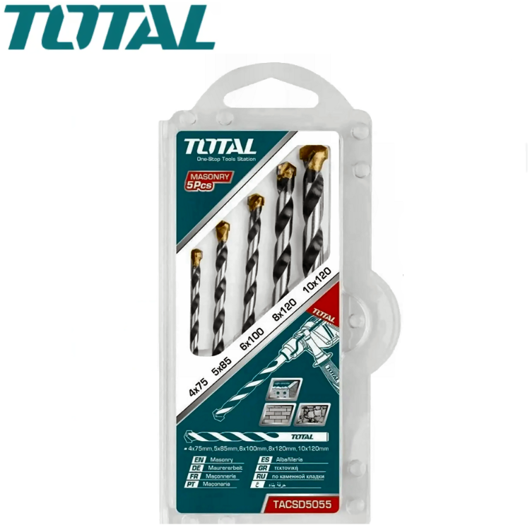 JUEGO BROCAS CEMENTO 5 PCS TOTAL TACSD5055