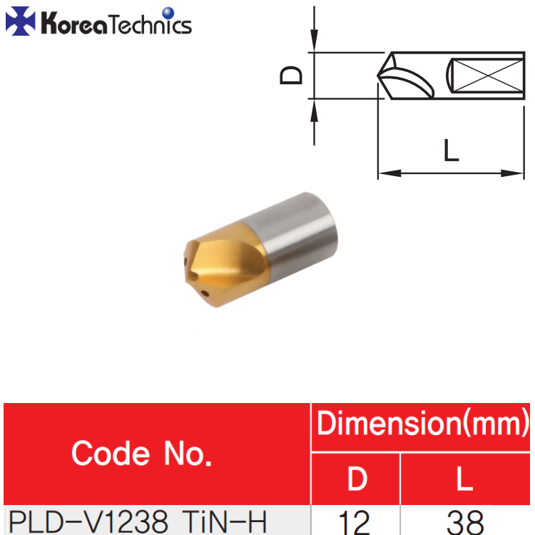 BROCA PILOTO PLD-1238TIN-H Ø12MM