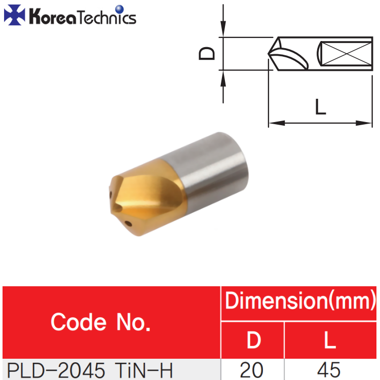 BROCA PILOTO PLD-2045TIN-H Ø20MM