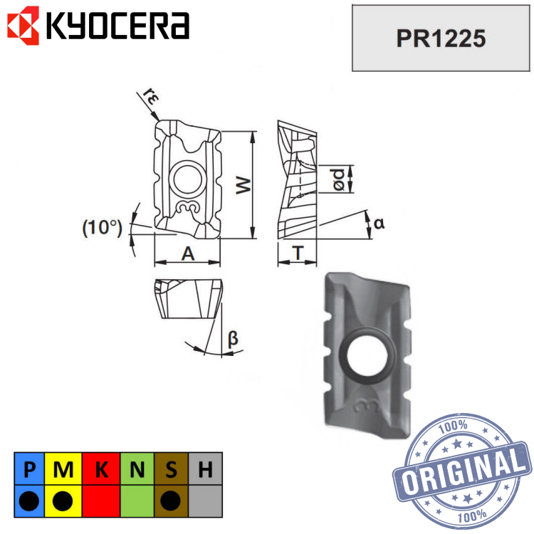 Inserto Fresa Bdmt 11T308Er-N3 Pr1225