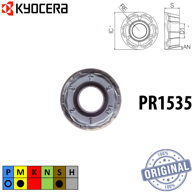Inserto Fresa Rpmt 10T3Moer-Gm Pr1535 Tlc01600
