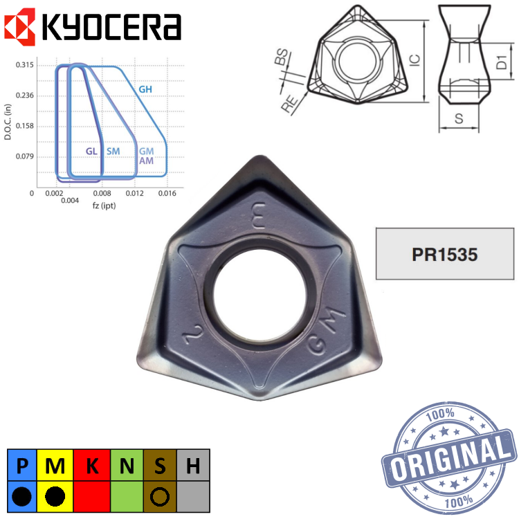 Inserto Fresa Wnmu 080608En-Gm Pr1535 Tlc09310