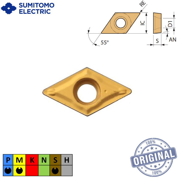 INSERTO TORNO DCMT 11T308N-SU-AC830P