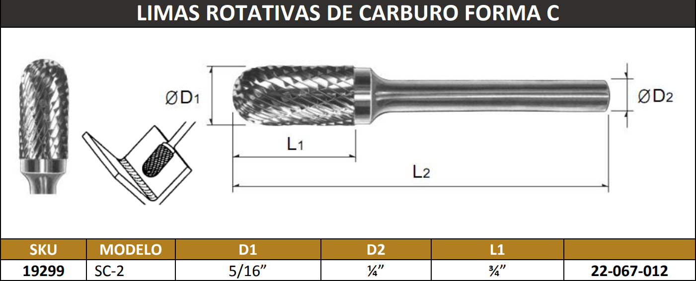 Lima Rotativa Forma Sc-2 5/16'