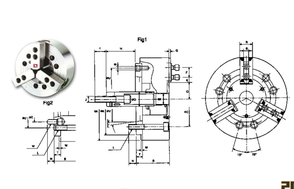 PLATO CNC V-206A5 3 GARRAS