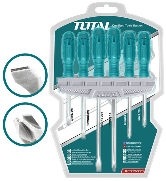 Juego De Destornilladores 6 Piezas   Total Thtdc250601