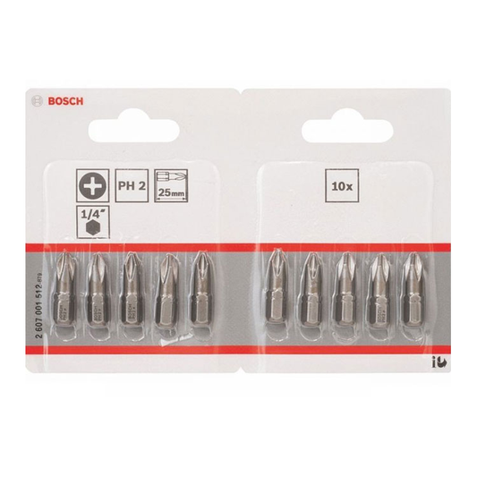 PUNTAS PH2. 25MM. 10 UNIDADES      BOSCH        2607001512