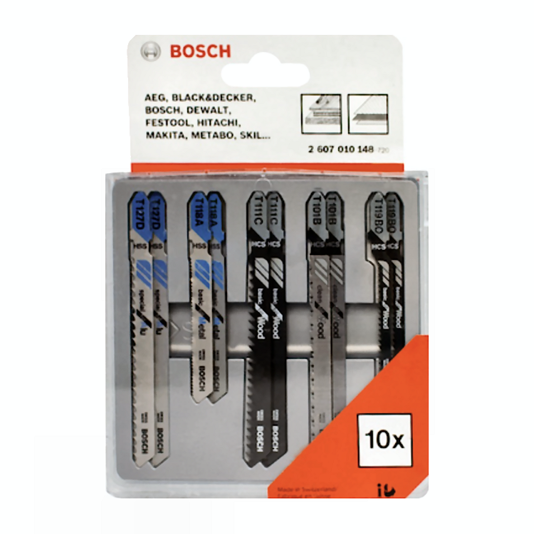 SET DE 10 HOJAS DE CALAR SURTIDAS      BOSCH      2607010148