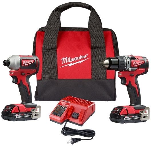 KIT COMBINADO DOS HERRAMIENTAS COMPACTAS SIN CARBONES  M18    MILWAUKEE  2900-259C (SIN BATERIA)