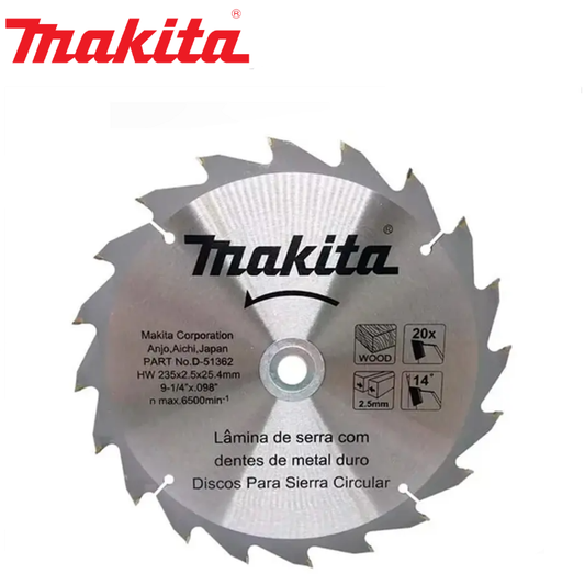 DISCO 9-1/4 X 20 DIENTES. EJE 25 MM.- MADERA - MAKITA 40T       MAKITA     D-165
