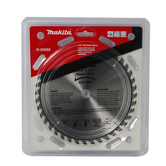 DISCO 7-1/4 X 16 DIENTES. EJE 5/8- MADERA - MAKITA   40T D-20688