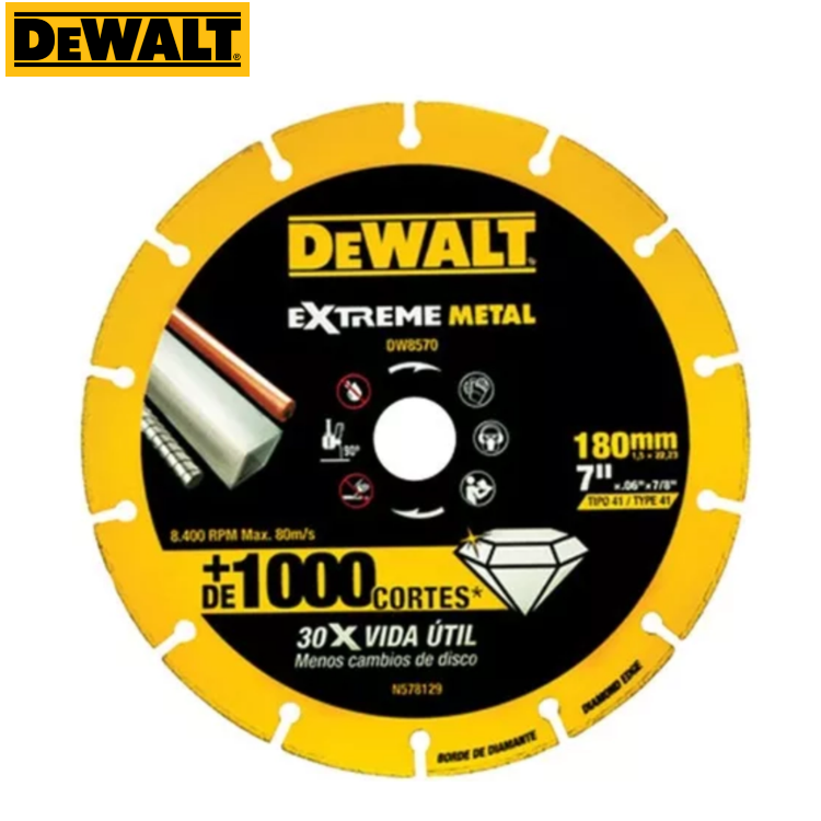 DISCO DE CORTE DIAMANTADO   7 EXTREME METAL       33     DW8570