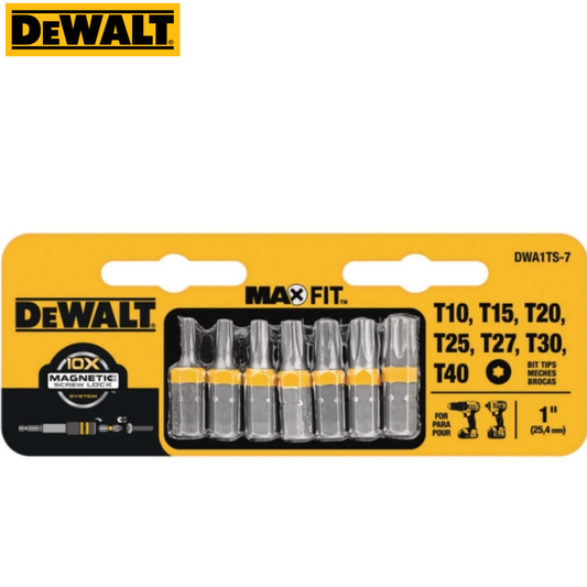 SET 7 PUNTAS TORX T10 T15 T20 T25 T27 T30 T40 MAXFIT       33    DWA1TS