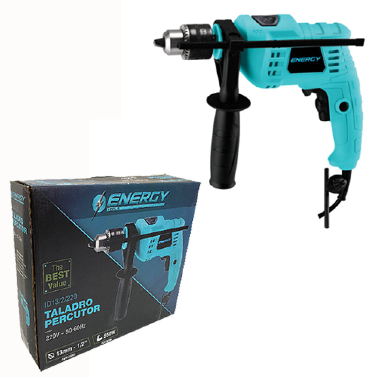 TALADRO PERCUTOR 13 MM 550 W ID13/2/220      ENERGY      MI-ENE-051730