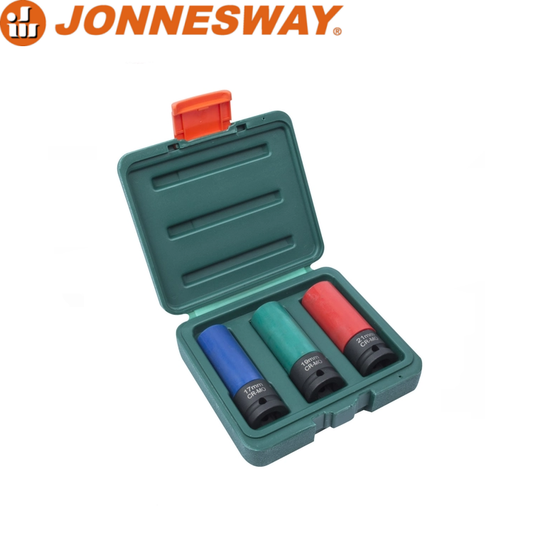 JUEGO DE DADOS IMPACTO LLANTAS ALEACION COMPUESTO POR 3 PIEZAS     JONNESWAY