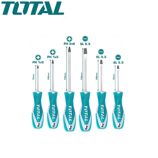 JUEGO DE DESTORNILLADOR DE 6 PIEZAS INDUSTRIAL     TOTAL    THT250606