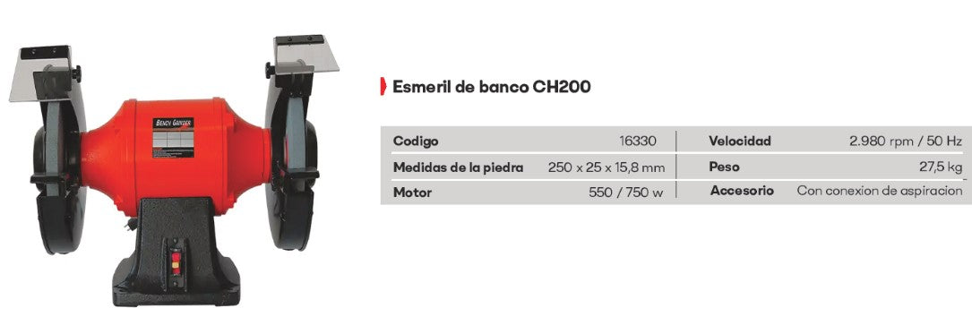 ESMERIL DE BANCO 200MM 750W CH-200 220V