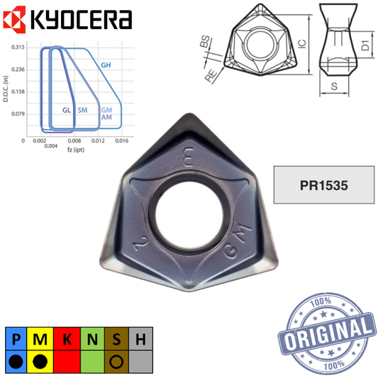 Inserto Fresa Wnmu 080608En-Gm Pr1535 Tlc09310