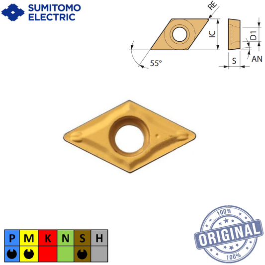 INSERTO TORNO DCMT 11T308N-SU-AC830P
