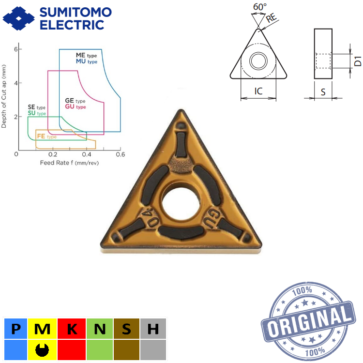 INSERTO TORNO TNMG 160404N-GU-AC6030M