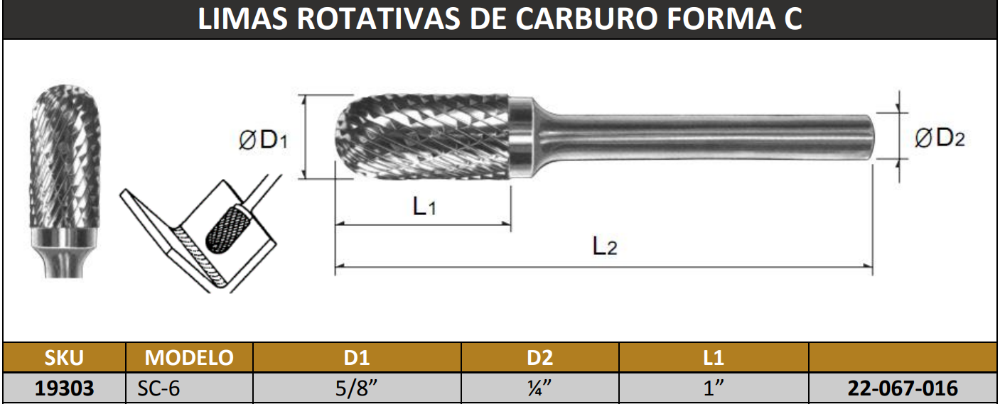 Lima Rotativa Forma Sc-6 5/8'