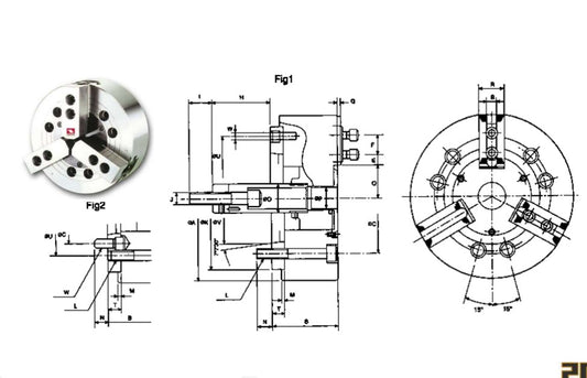 PLATO CNC V-206A5 3 GARRAS