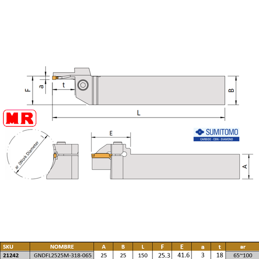Porta Ranurado Ext. Gndfl2525M-318-065