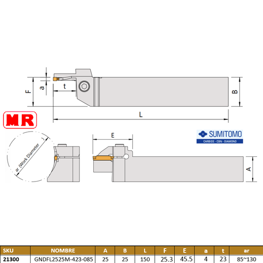Porta Ranurado Ext. Gndfl2525M-423-085