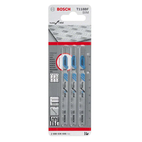 Bosch, Hoja De Calar Tipo T118Bf Flexible Para Metal 2608636666