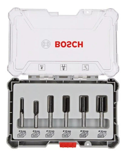 SET DE FRESAS RECTAS    6 PCS    1/4      BOSCH    2607017467