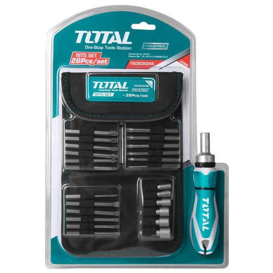 JUEGO DE DESTORNILLADOR 26 EN 1 INDUSTRIAL   TOTAL   TACSD30266.