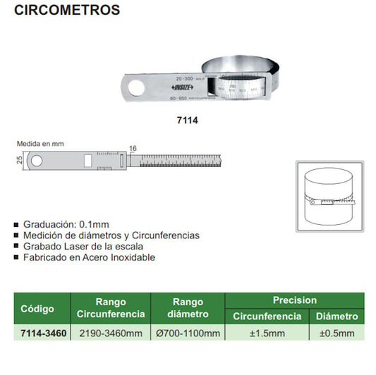 Regla Para Circunferencias 2190-3460Mm